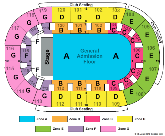 Hertz Arena Endstage GA Floor Zone Seating Chart
